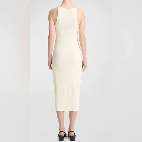 Vince Ribbed High-Neck Midi Tank Dress size XXS Color: FLAXEN $245.00 - Picture 4 of 8